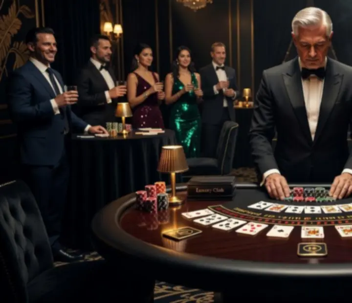 Elegancki stół Blackjack przygotowany na wieczorny event