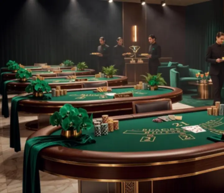 Przestrzeń eventowa zaaranżowana na wieczór Blackjack