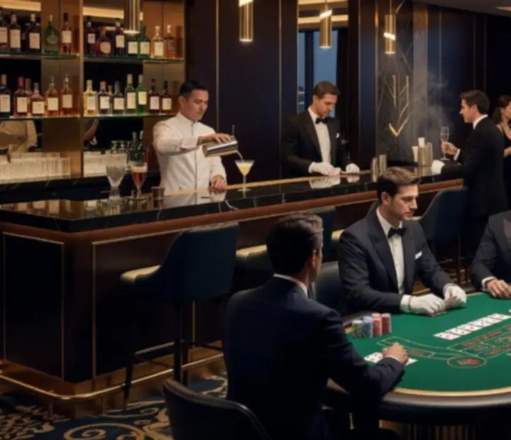 Prywatne przyjęcie w nastrojowym oświetleniu z elegancką oprawą wizualną
