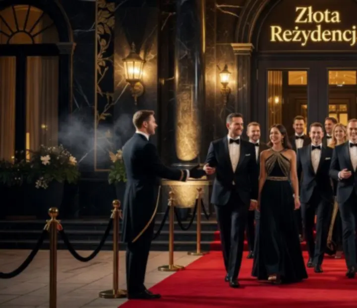 Wejście do luksusowej strefy VIP z eleganckim oświetleniem